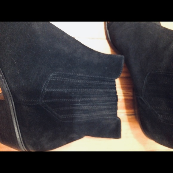 M. GEMI black suede short pull-on boots shoes 8 - Picture 4 of 4